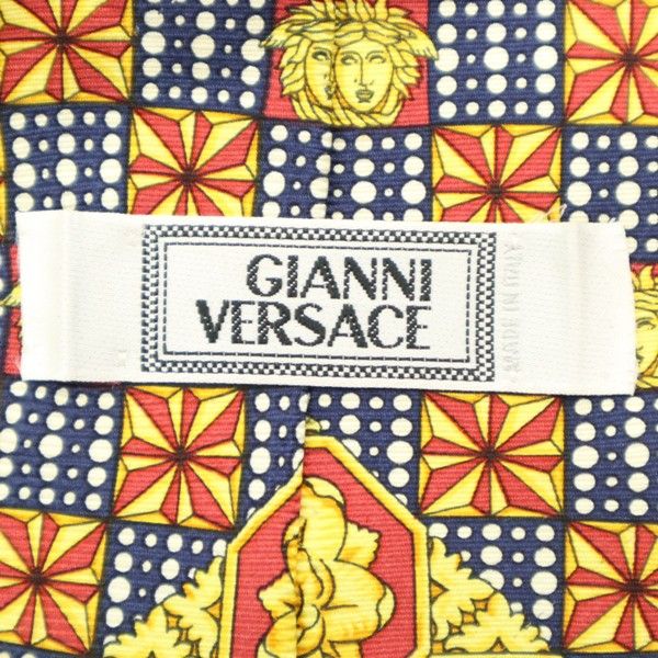 Gianni Versace ジャンニヴェルサーチ イタリア製 ワイド シルク 総柄 ネクタイ レッド メンズ
