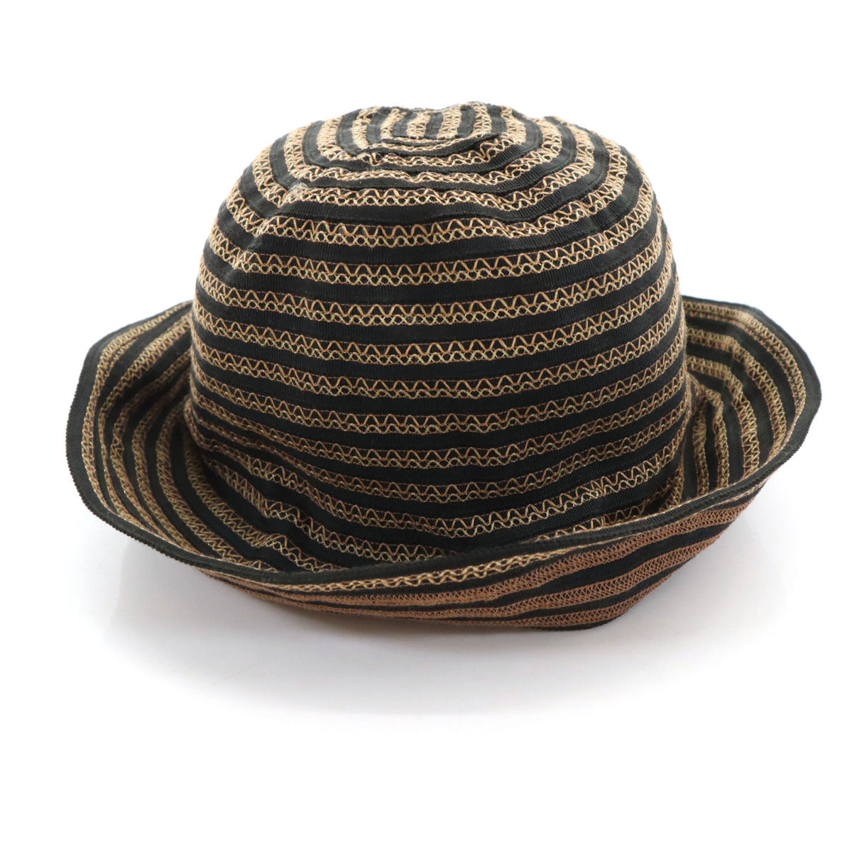 KENZO ケンゾー 日本製 ボーダー バケット ハット M(57cm) ブラック系 帽子 メンズ