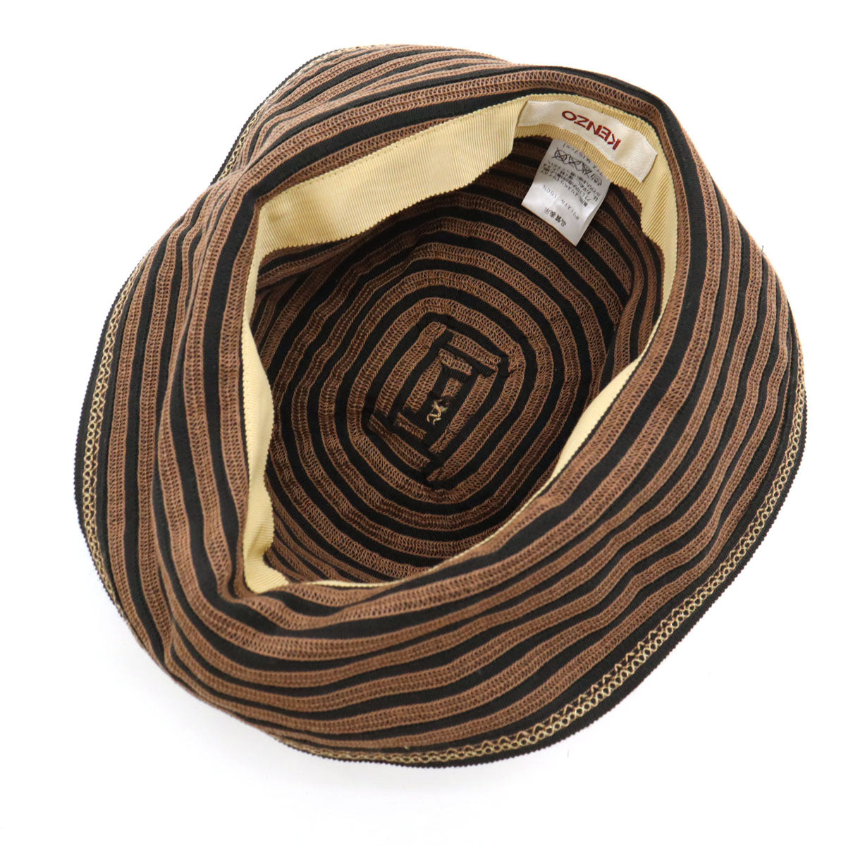 KENZO ケンゾー 日本製 ボーダー バケット ハット M(57cm) ブラック系 帽子 メンズ