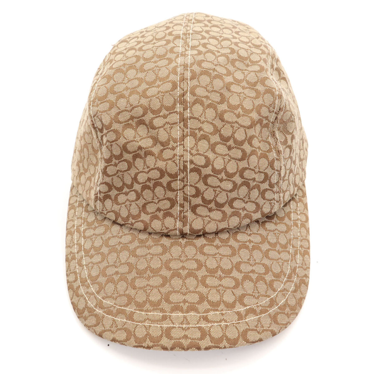 COACH コーチ 総ロゴ キャップ P/S ベージュ メンズ