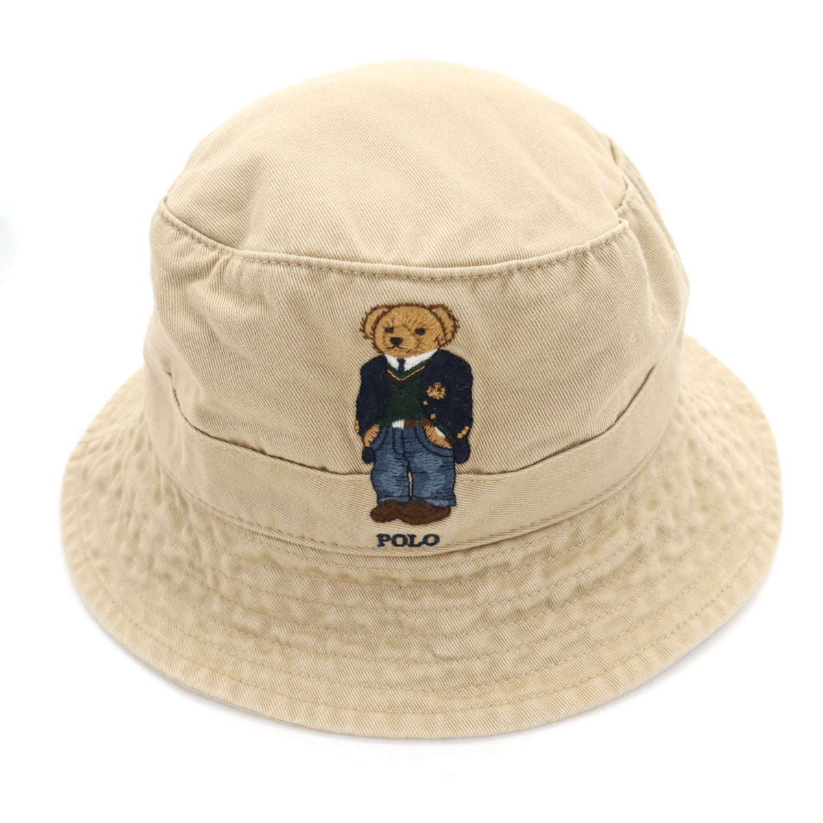 POLO RALPH LAUREN ポロラルフローレン ポロベア刺繍 バケット ハット S-M ベージュ 帽子 メンズ