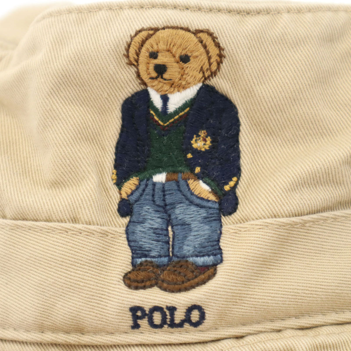 POLO RALPH LAUREN ポロラルフローレン ポロベア刺繍 バケット ハット S-M ベージュ 帽子 メンズ