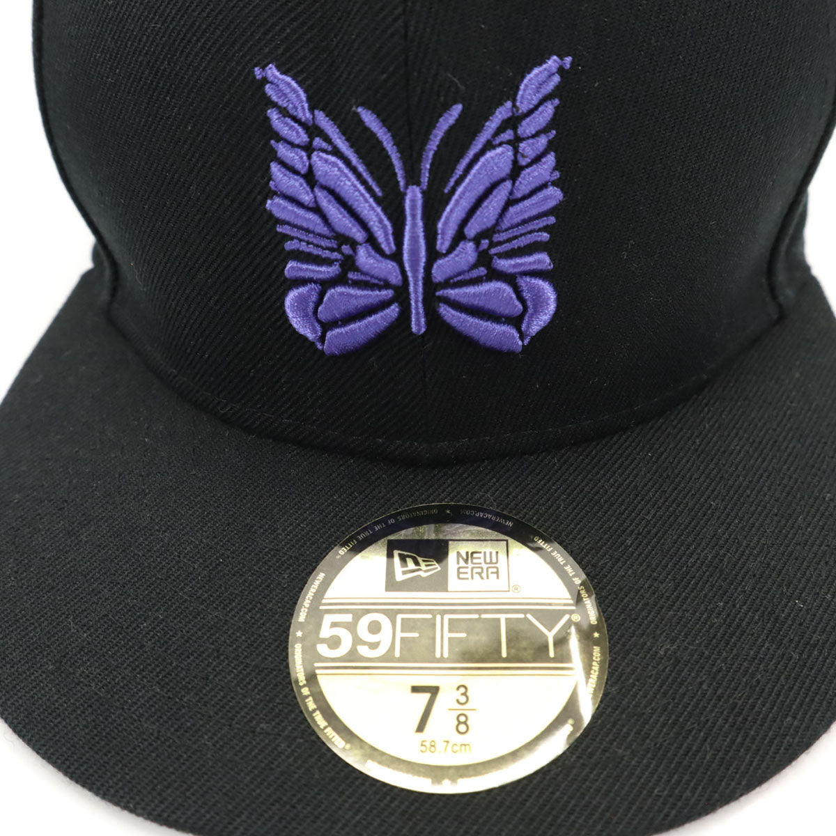 NEW ERA ニューエラ NEEDLES ニードルズ コラボ 59FIFTY キャップ 7 3/8 ブラック 帽子 メンズ