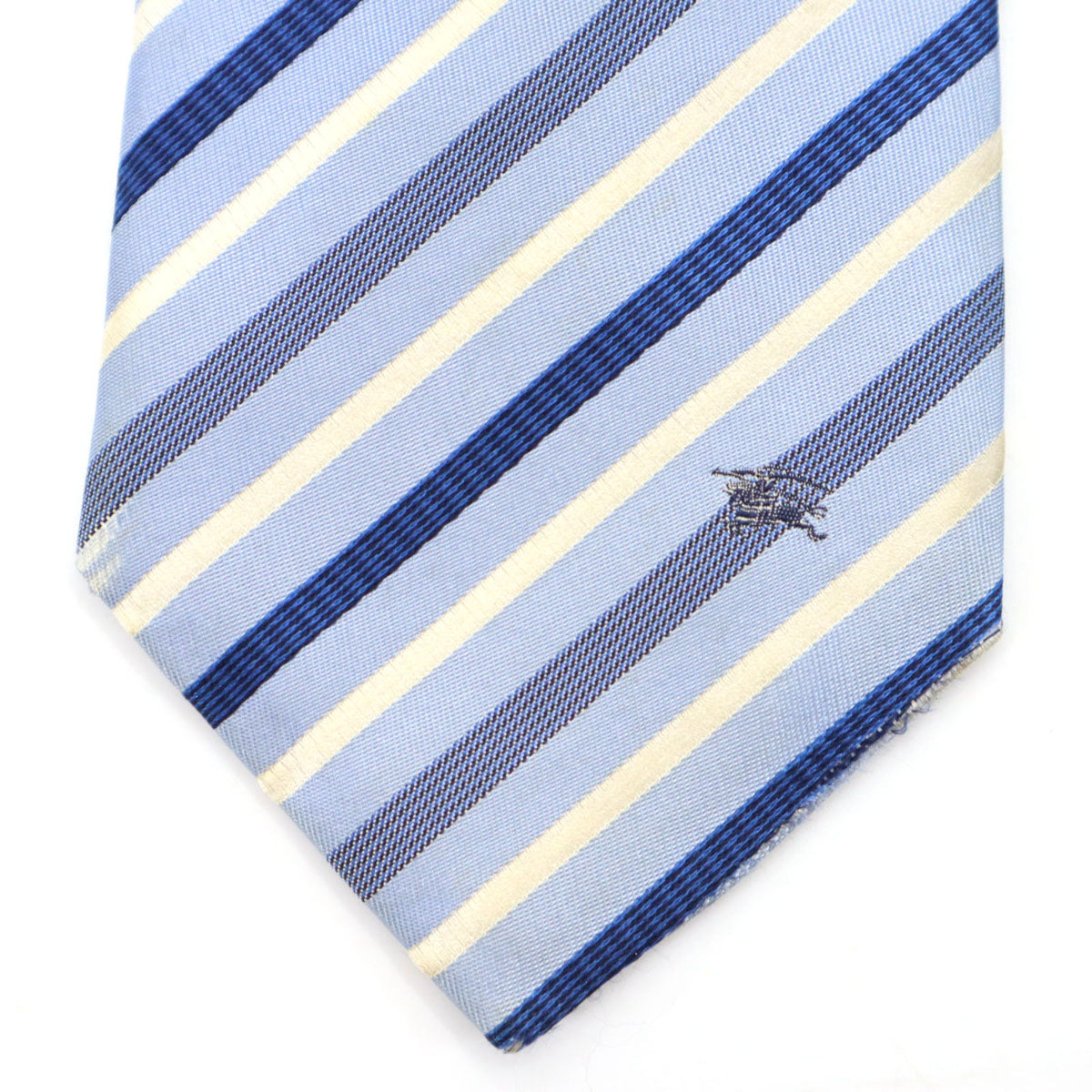 BURBERRY BLACK LABEL バーバリーブラックレーベル 日本製 シルク 斜ストライプ柄 ネクタイ ブルー系 三陽商会 メンズ