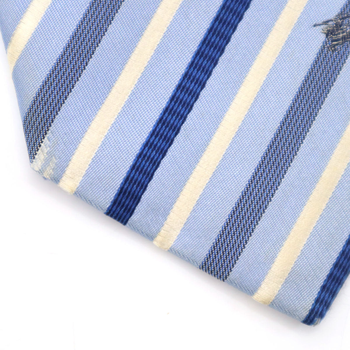 BURBERRY BLACK LABEL バーバリーブラックレーベル 日本製 シルク 斜ストライプ柄 ネクタイ ブルー系 三陽商会 メンズ
