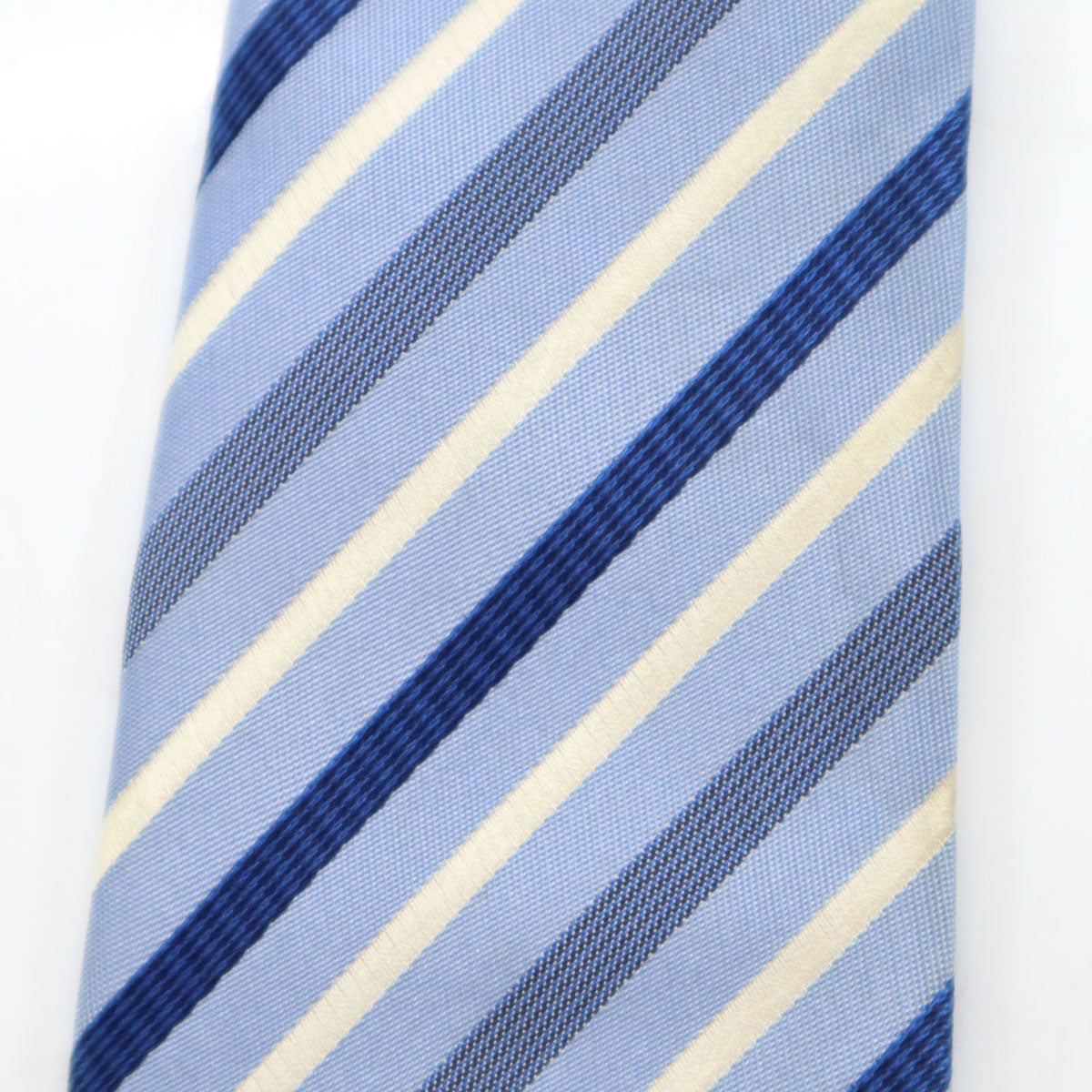 BURBERRY BLACK LABEL バーバリーブラックレーベル 日本製 シルク 斜ストライプ柄 ネクタイ ブルー系 三陽商会 メンズ