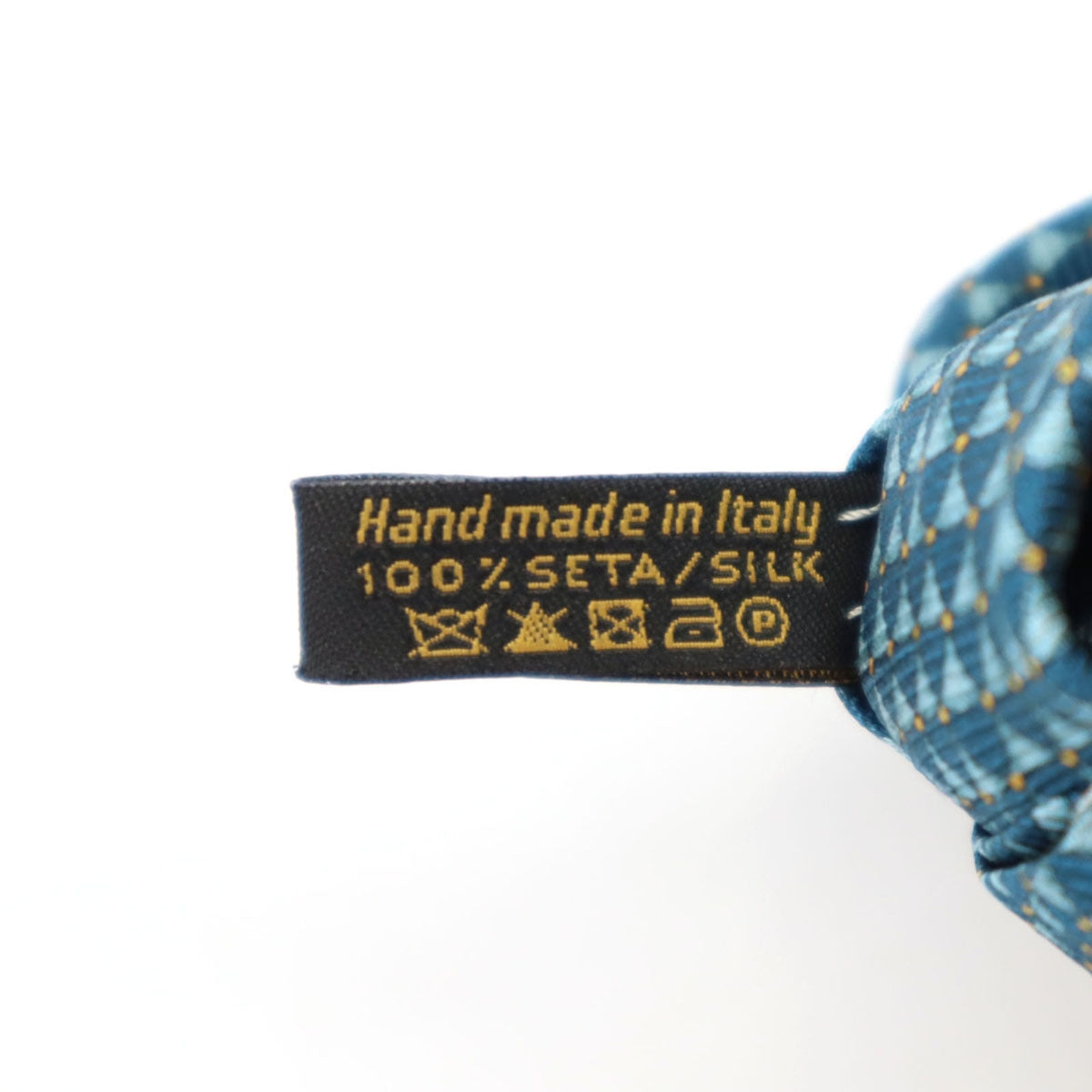 BVLGARI ブルガリ イタリア製 シルク 総柄 ネクタイ ブルー系 メンズ