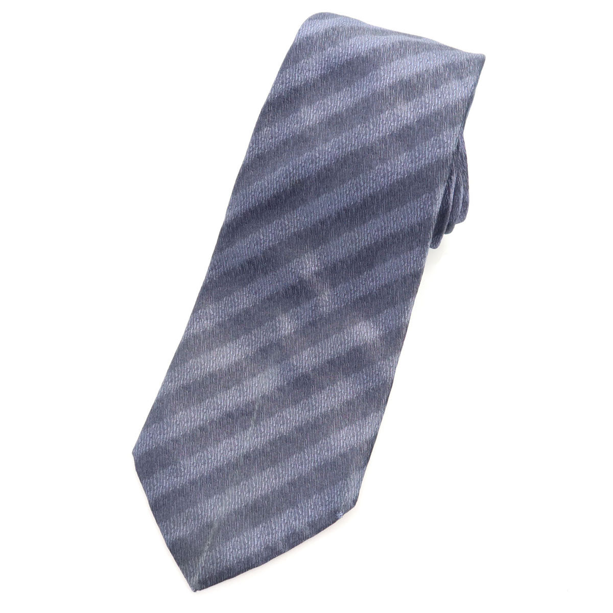 Christian Dior クリスチャンディオール フランス製 シルク 斜ストライプ柄 ネクタイ ネイビー メンズ