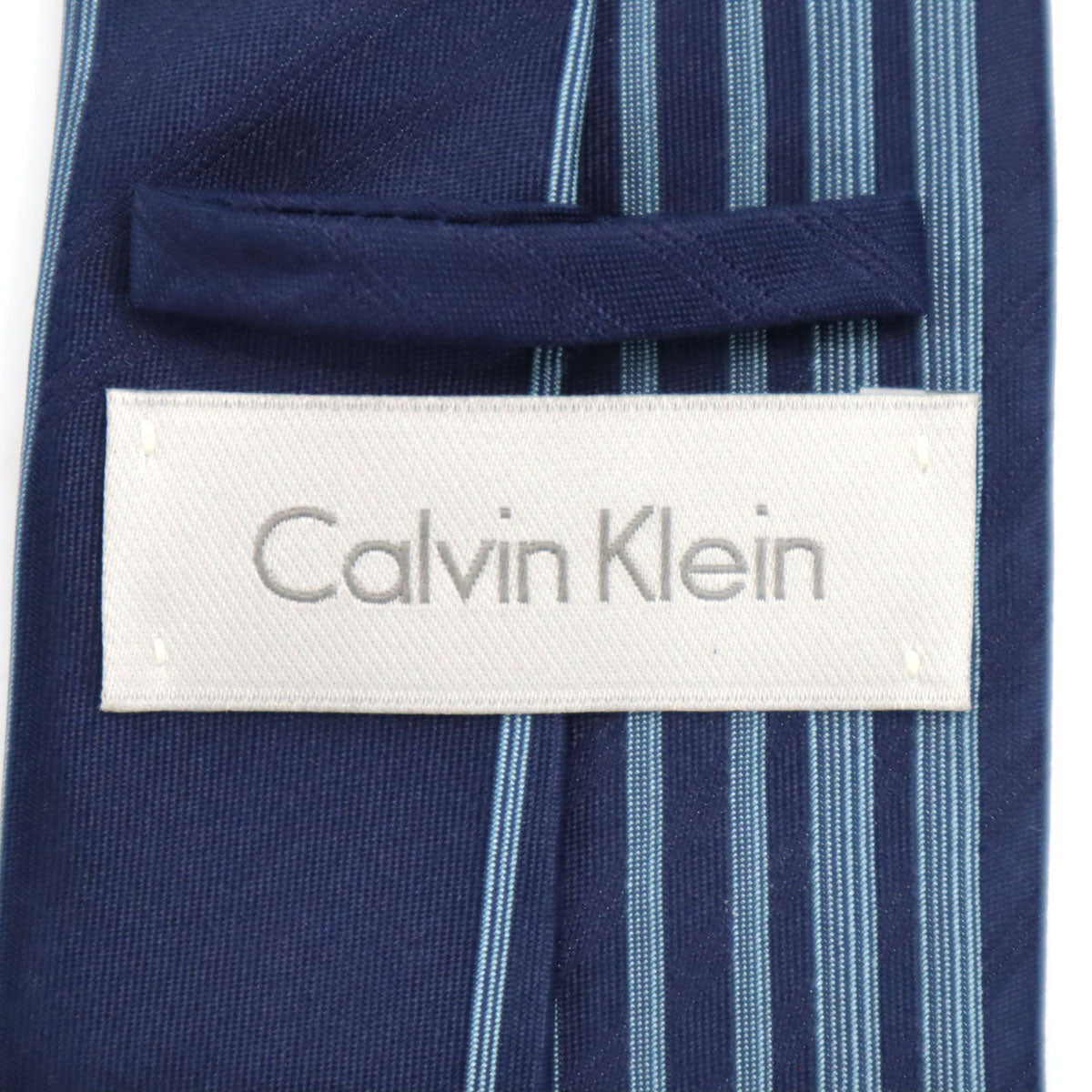 Calvin klein カルバンクライン 日本製 シルク ストライプ柄 ネクタイ ネイビー メンズ
