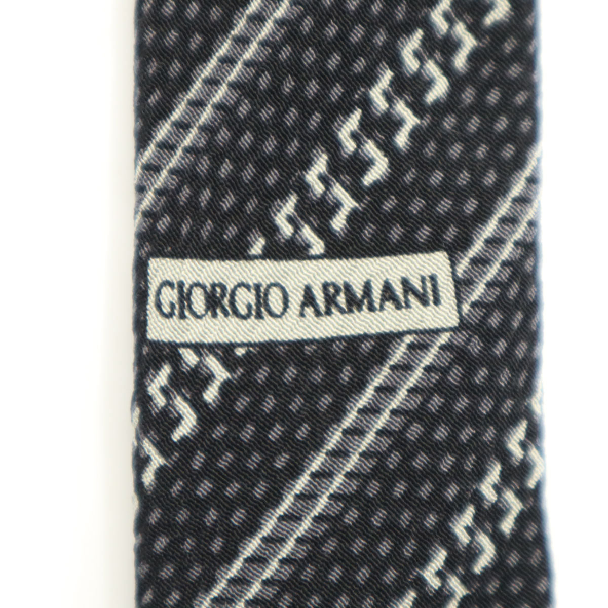 GIORGIO ARMANI ジョルジオアルマーニ イタリア製 シルク 斜ストライプ柄 ネクタイ ブラック系 メンズ