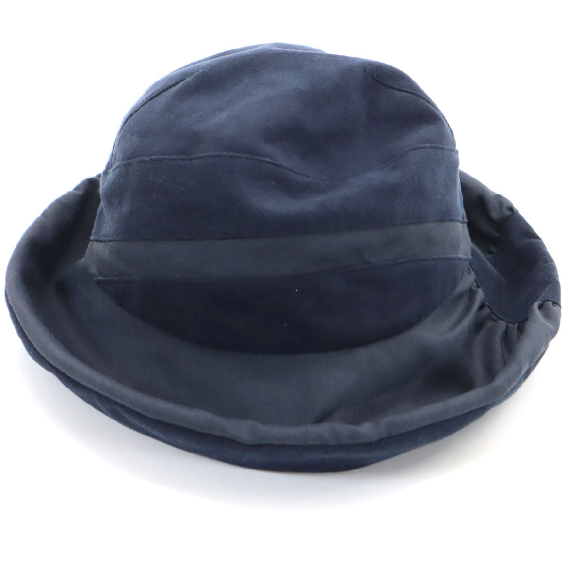 LANVIN COLLECTION ランバン コレクション 日本製 フェイクスエード バケット ハット M-S ネイビー 帽子 レディース