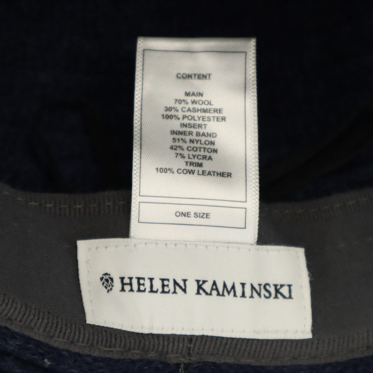 HELEN KAMINSKI ヘレンカミンスキー ウール ハット ONE SIZE ネイビー 帽子 レディース