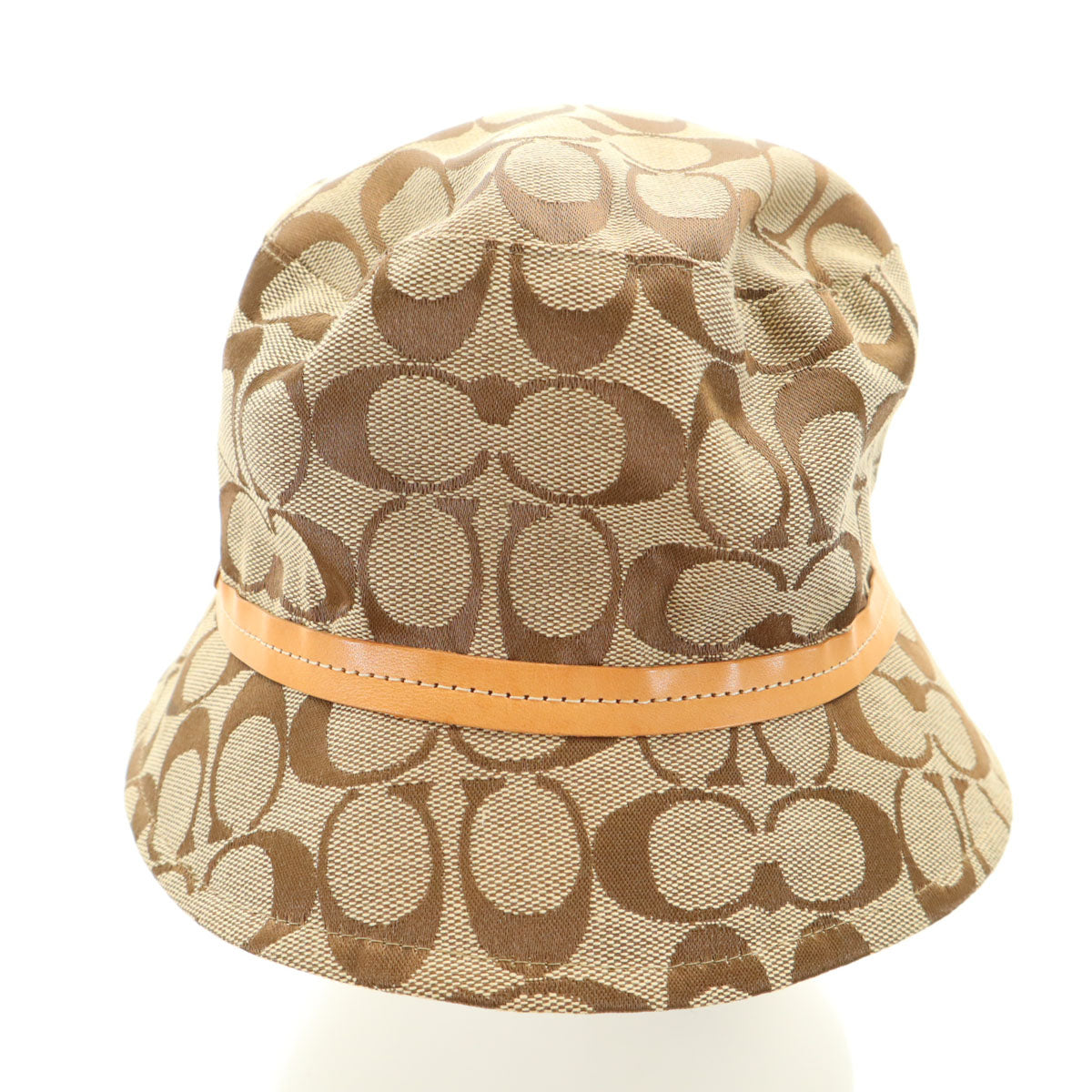 美品 COACH コーチ シグネチャー バケット ハット M/L ベージュ 帽子 メンズ