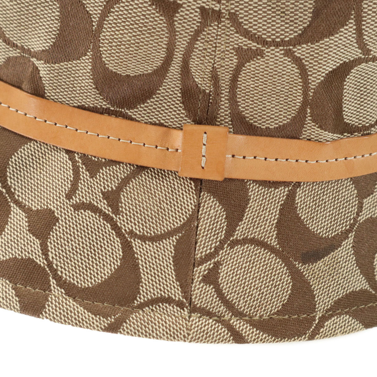 美品 COACH コーチ シグネチャー バケット ハット M/L ベージュ 帽子 メンズ