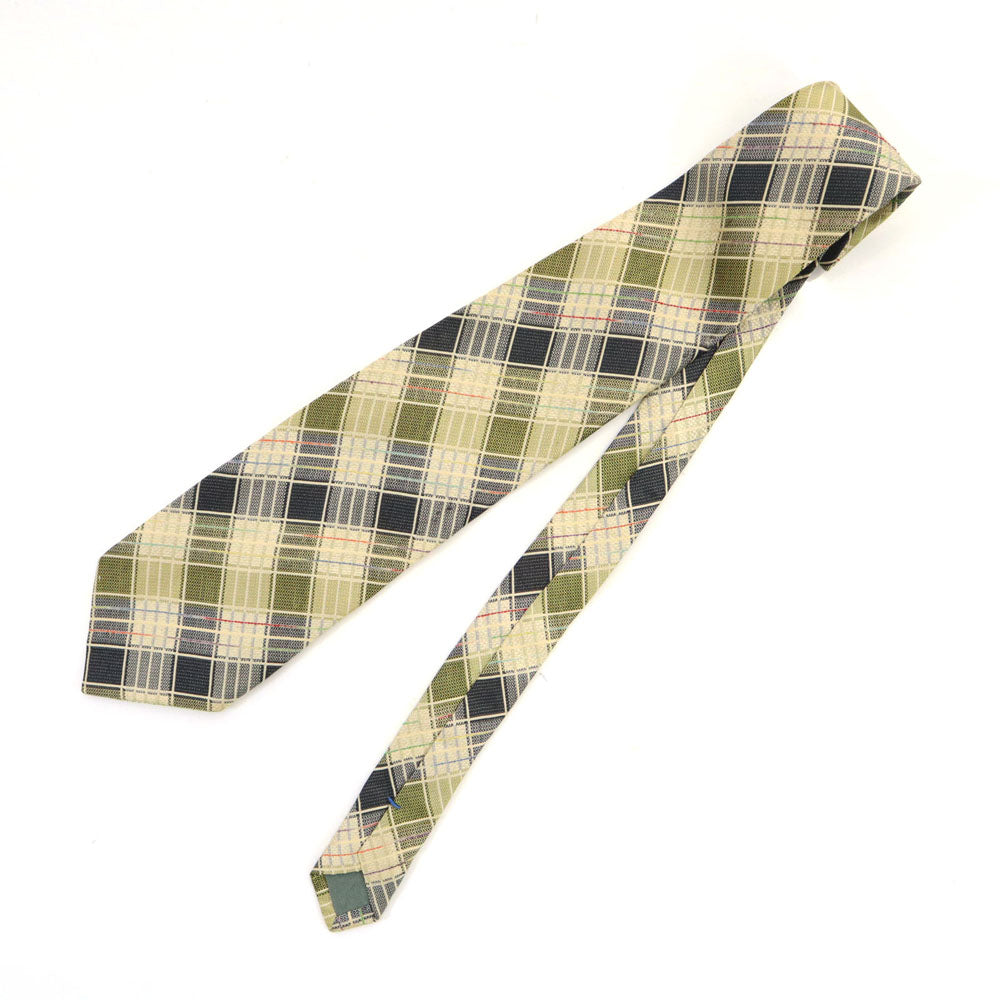 KENZO ケンゾー シルク チェック ネクタイ グリーン系 メンズ