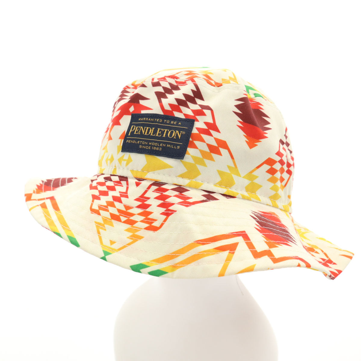 NEW ERA ニューエラ Pendleton ペンドルトン コラボ 総柄 アドベンチャー ハット L/XL アイボリー 帽子 メンズ
