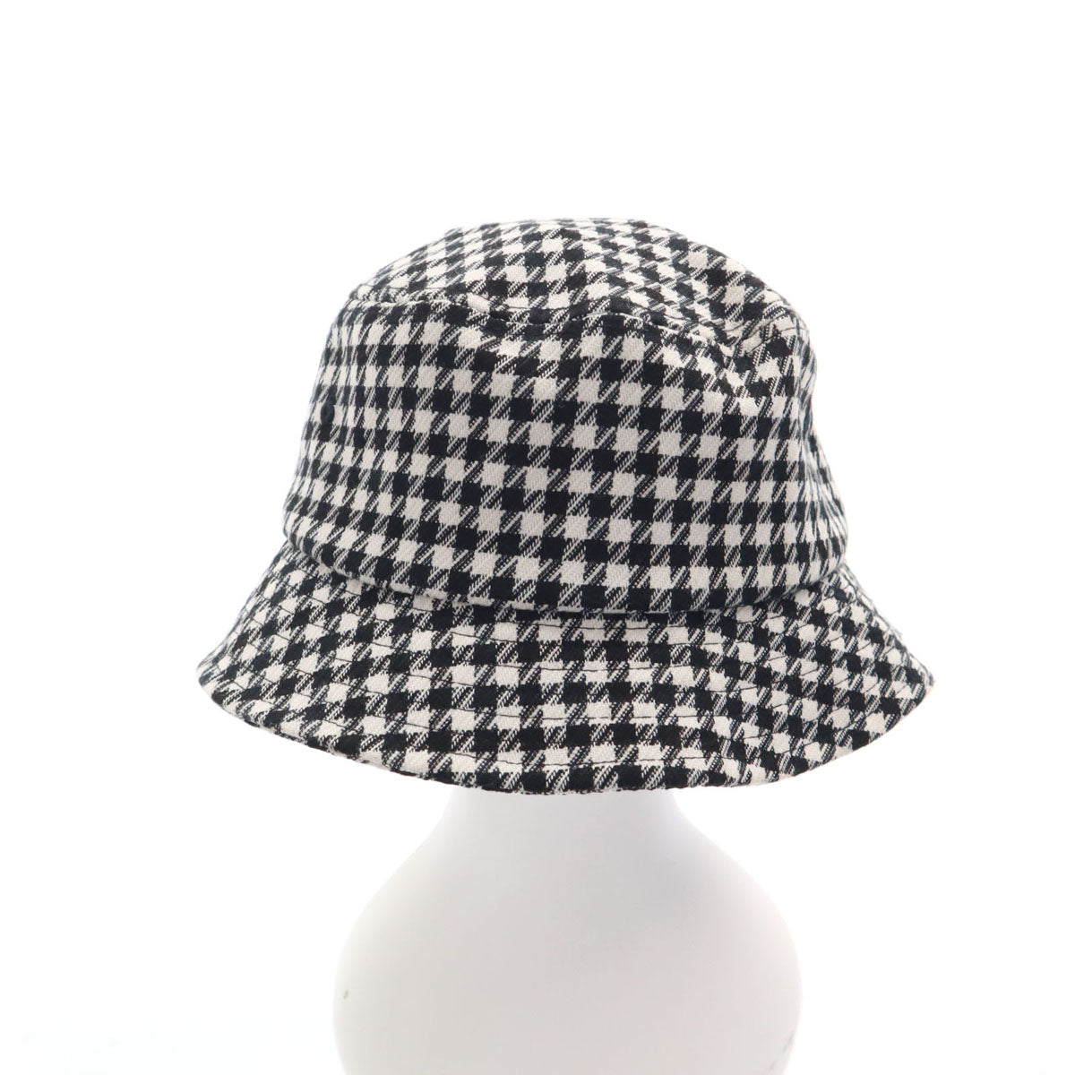 STUSSY ステューシー チェック柄 バケット ハット S-M ホワイト 帽子 メンズ