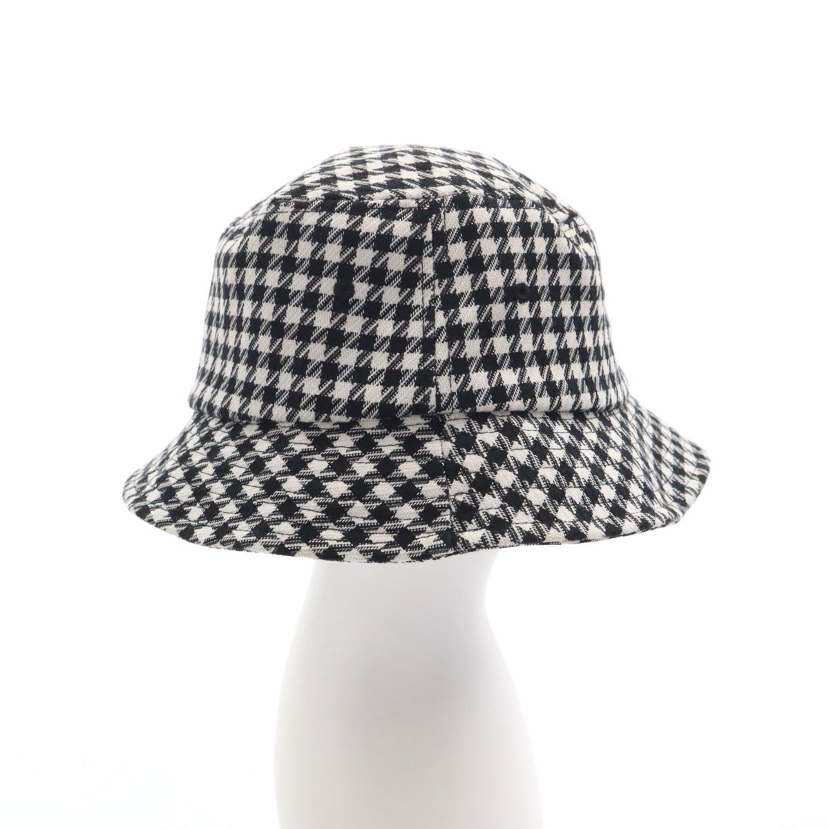 STUSSY ステューシー チェック柄 バケット ハット S-M ホワイト 帽子 メンズ