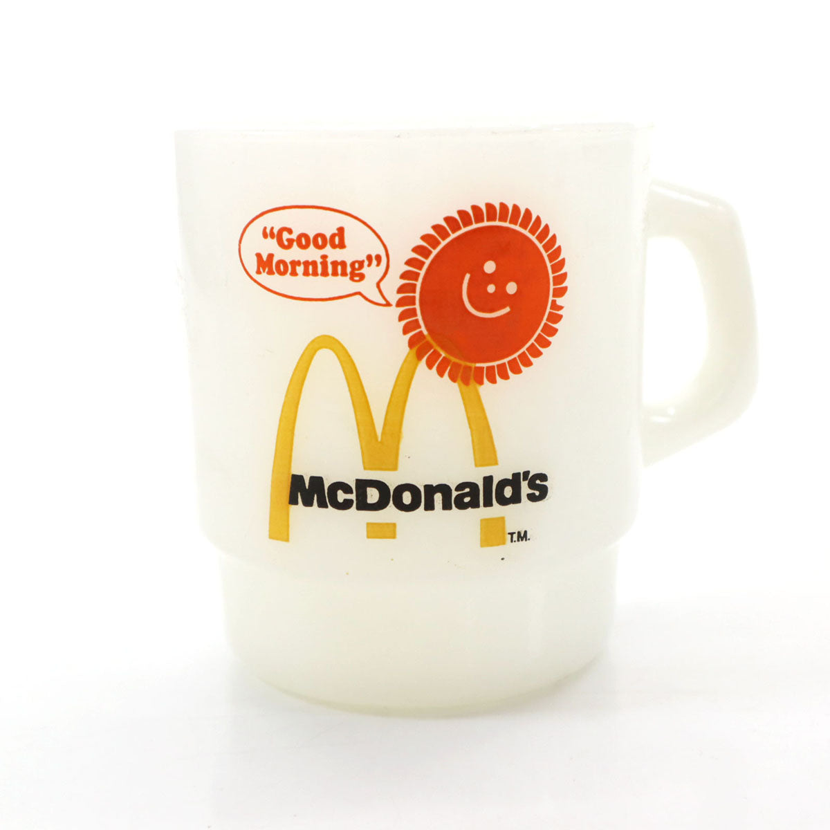 Fire-King ファイヤーキング USA製 マクドナルド マグカップ ホワイト ミルクガラス オールド メンズ