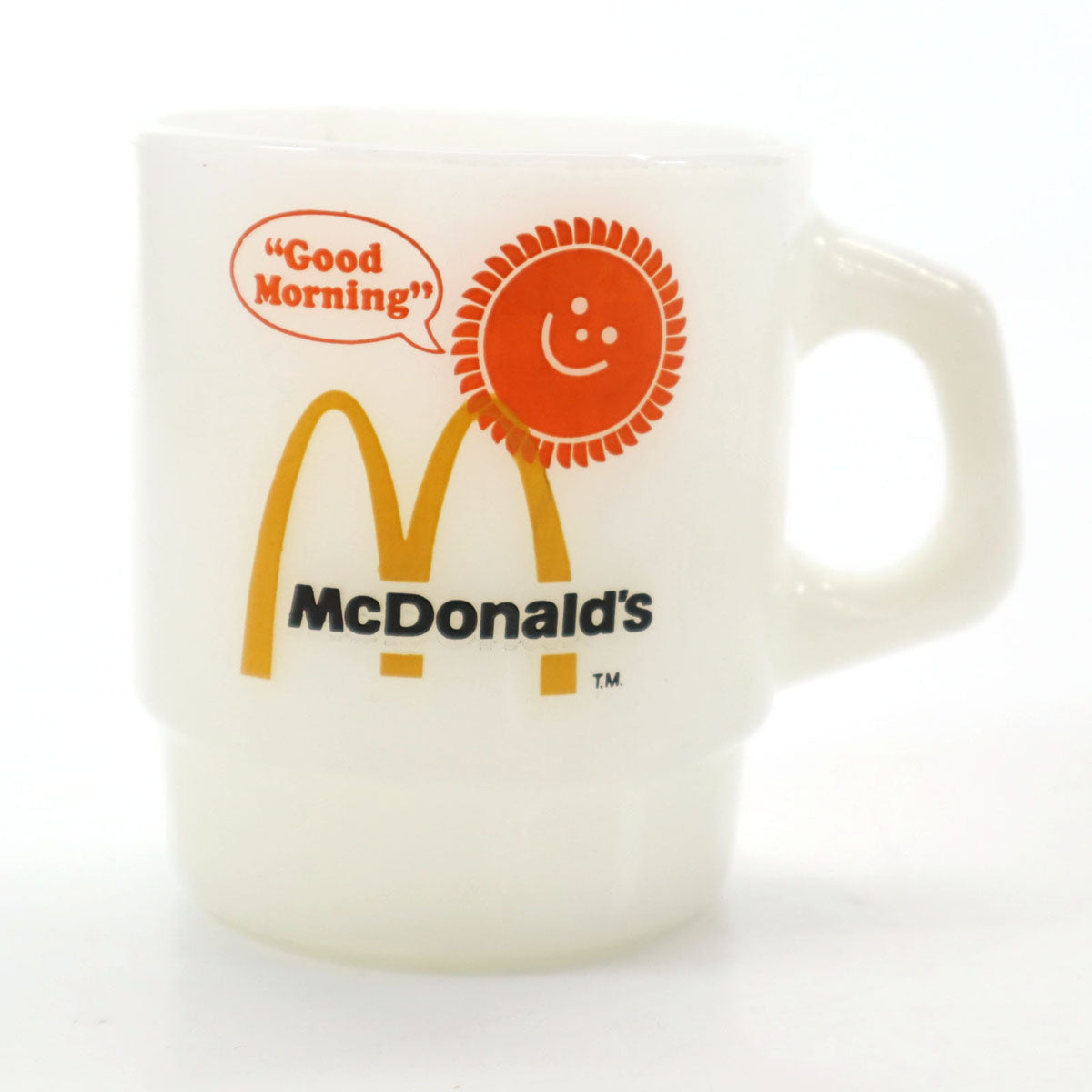 Fire-King ファイヤーキング USA製 マクドナルド マグカップ ホワイト ミルクガラス オールド メンズ