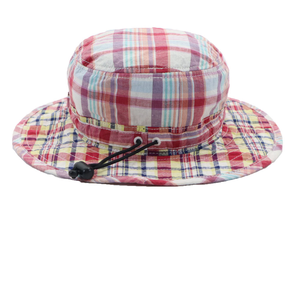 Columbia コロンビア アウトドア チェック柄 ハット S/M 赤系 メンズ