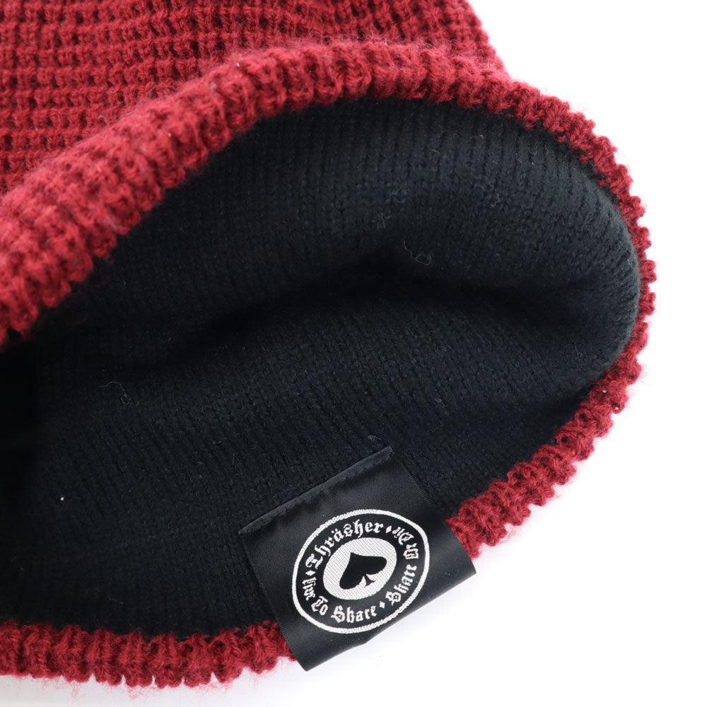 スラッシャー ニットキャップ レッド系 THRASHER ビーニー メンズ