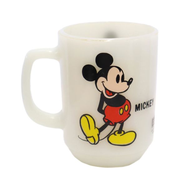 ファイヤーキング 60s 70s USA製 ミルクガラス ミッキーマウス ヴィンテージ マグカップ ホワイト オールド メンズ