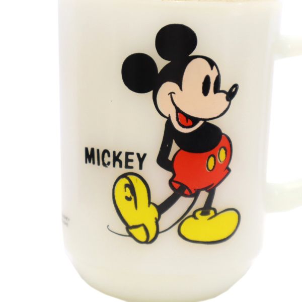 ファイヤーキング 60s 70s USA製 ミルクガラス ミッキーマウス ヴィンテージ マグカップ ホワイト オールド メンズ