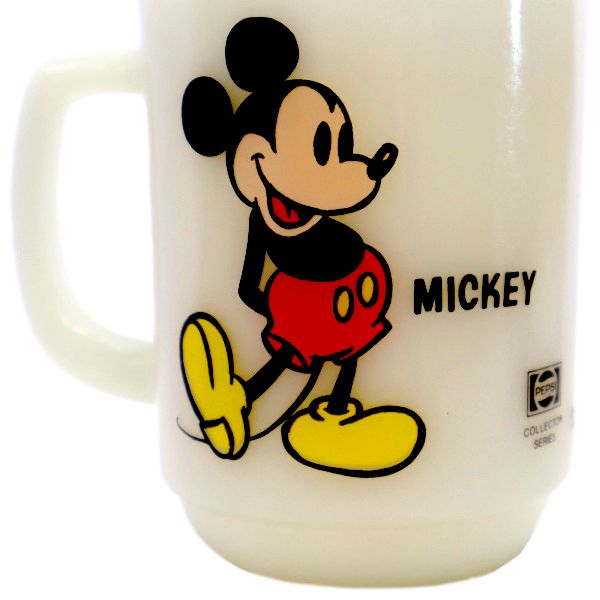 ファイヤーキング 60s 70s USA製 ミルクガラス ミッキーマウス ヴィンテージ マグカップ ホワイト オールド メンズ