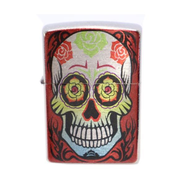 ジッポー 2013年 USA製 メキシカンスカル クリスタルスカル オイルライター シルバー オイル付き メンズ