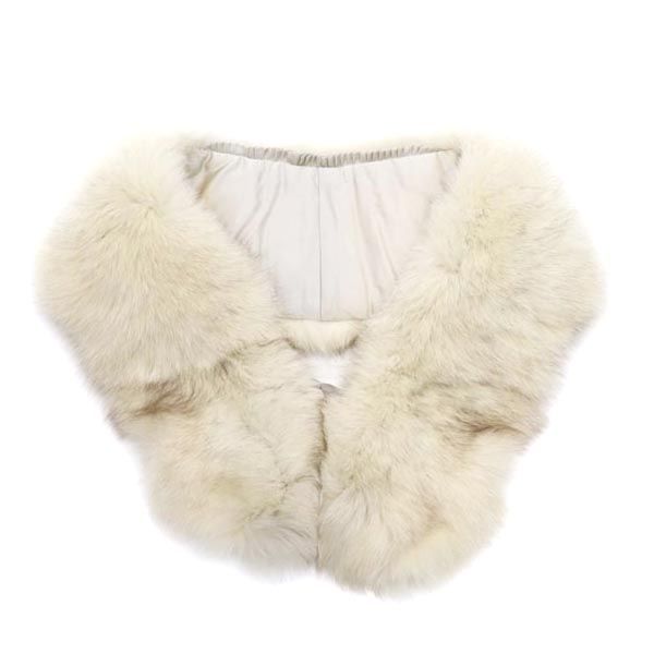 SAGA FOX サガフォックス ファー ショール ベージュ系 Superb Quality Ranched Fox レディース