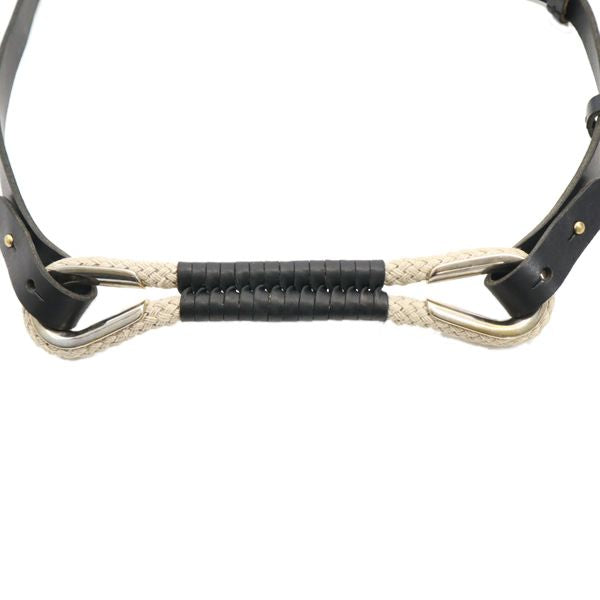 未使用 ナノユニバース アンボワーズ AMBOISE カーフレザー ロープ ベルト ブラック nano universe レディース