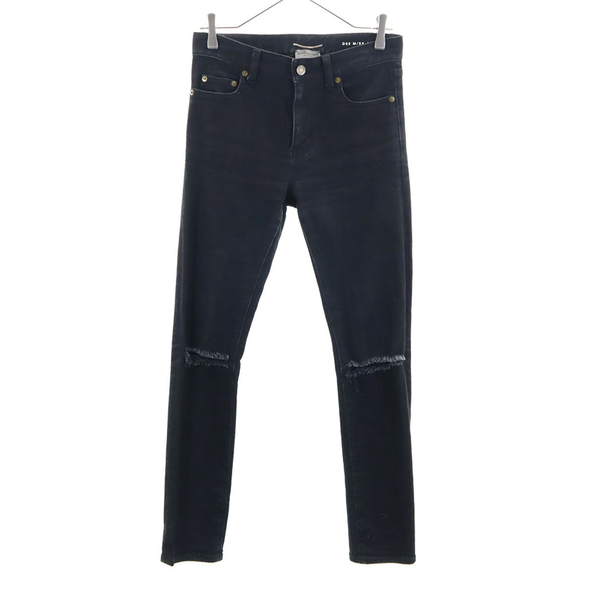 SAINT LAURENT サンローラン ダメージ加工 スキニーデニムパンツ w29 ブラック 日本製 ジーンズ ジーパン レディース