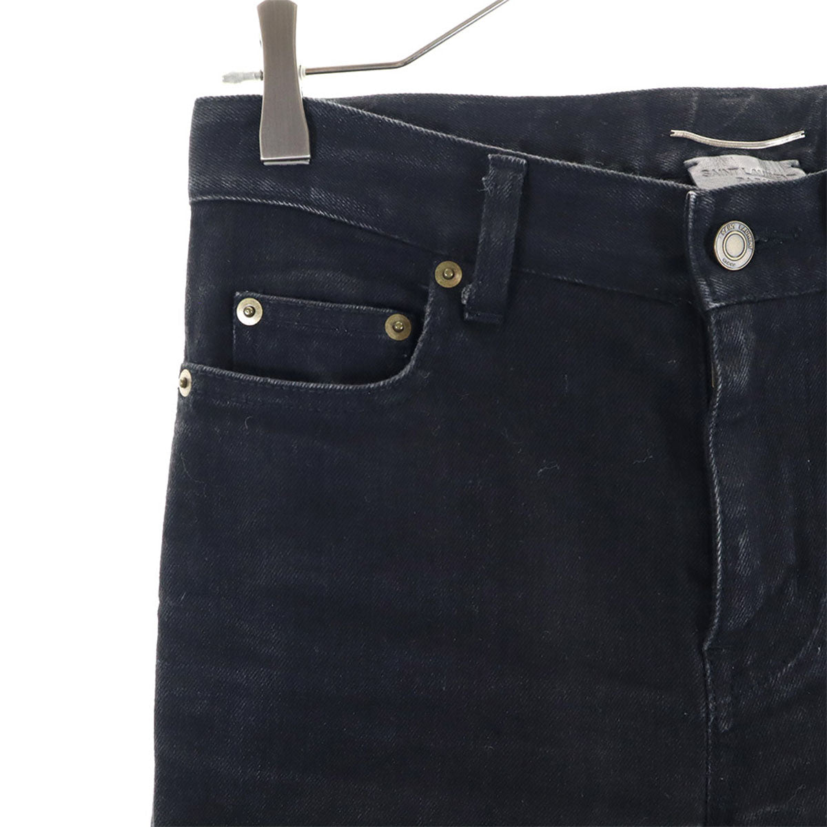 SAINT LAURENT サンローラン ダメージ加工 スキニーデニムパンツ w29 ブラック 日本製 ジーンズ ジーパン レディース
