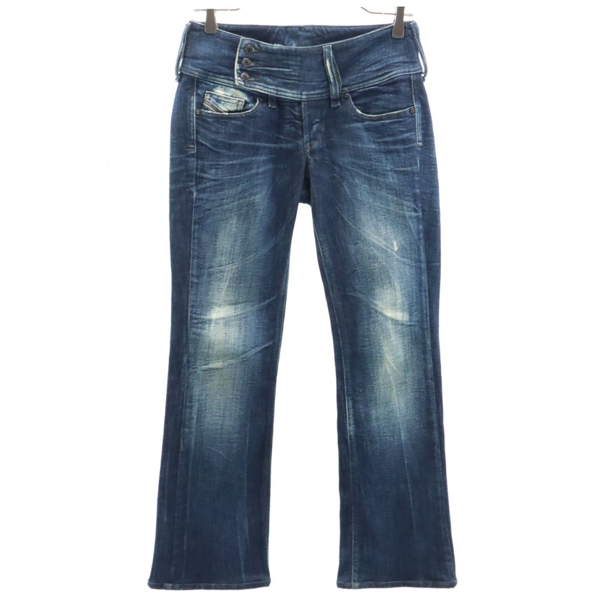 ディーゼル ローライズ ブーツカットデニムパンツ W27 ブルー DIESEL ボタンフライ ジーパン レディース