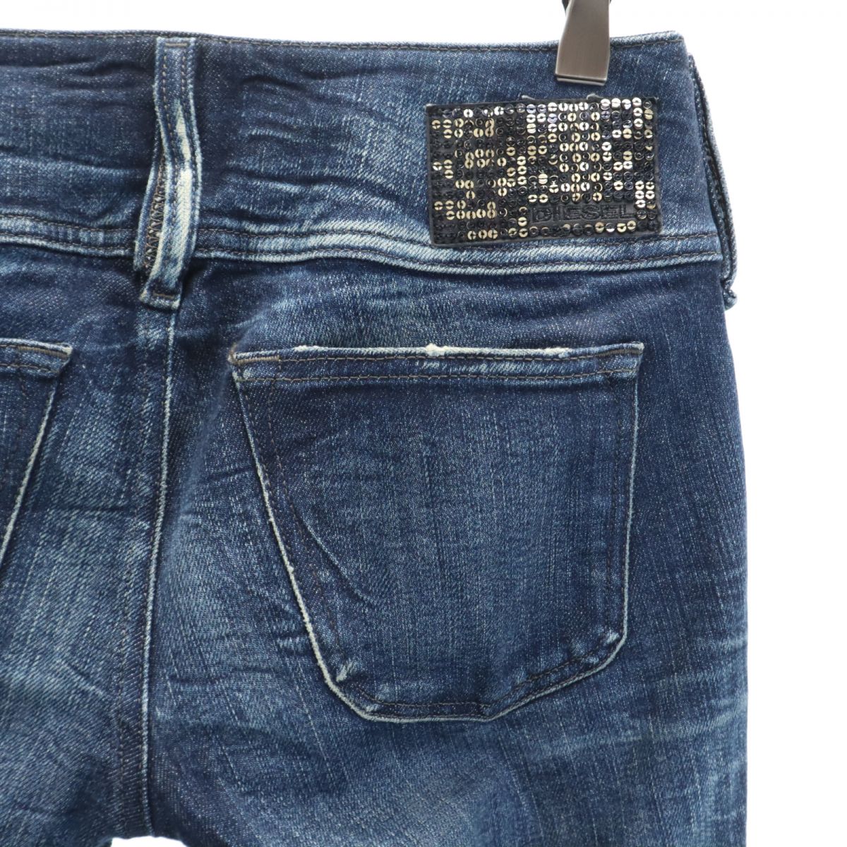 ディーゼル ローライズ ブーツカットデニムパンツ W27 ブルー DIESEL ボタンフライ ジーパン レディース