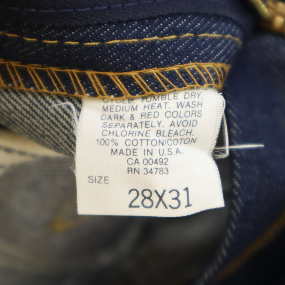 Lee リー 90s USA製 デッドストック ストレートデニムパンツ W28 ネイビー ジーパン メンズ