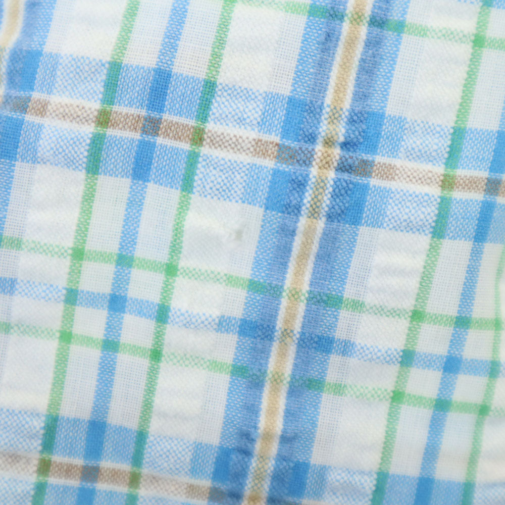 THOMSON トムソン 70s 80s ヴィンテージ ロケットタロン チェック柄 ロングパンツ ブルー系 シアサッカー メンズ