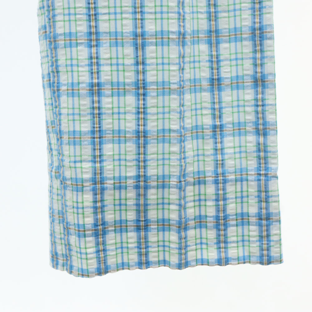 THOMSON トムソン 70s 80s ヴィンテージ ロケットタロン チェック柄 ロングパンツ ブルー系 シアサッカー メンズ