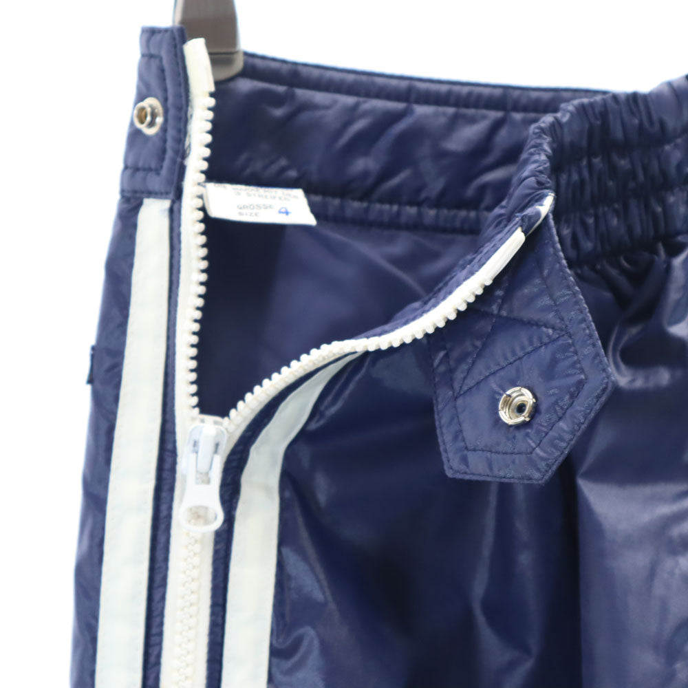 adidas アディダス 70s デサント製 ヴィンテージ 西ドイツタグ 中綿 オーバー パンツ 4 ネイビー×ホワイト サイドジップ ウエストゴム メンズ