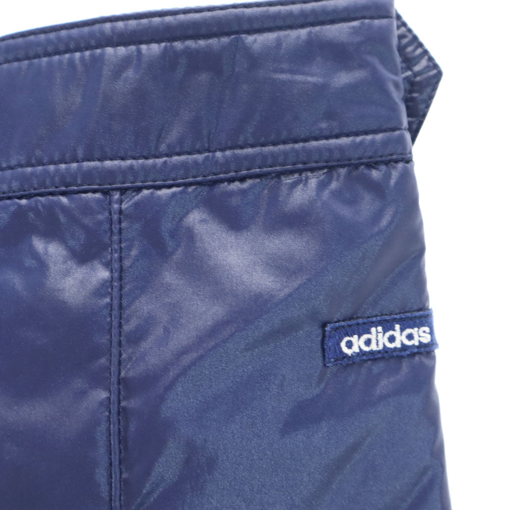 adidas アディダス 70s デサント製 ヴィンテージ 西ドイツタグ 中綿 オーバー パンツ 4 ネイビー×ホワイト サイドジップ ウエストゴム メンズ