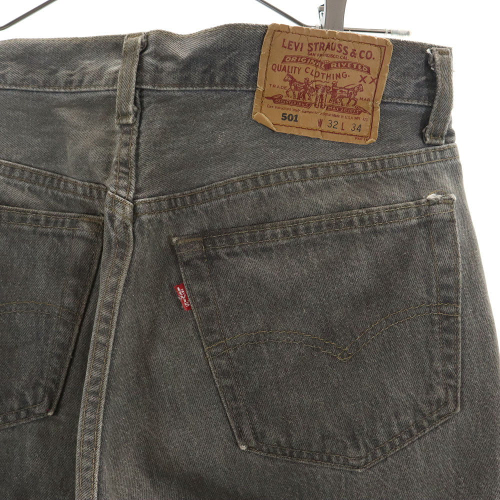 Levi's リーバイス 93年製 90s 501 USA製 ブラックデニム デニムパンツ W32 グレー ボタンフライ ジーンズ メンズ