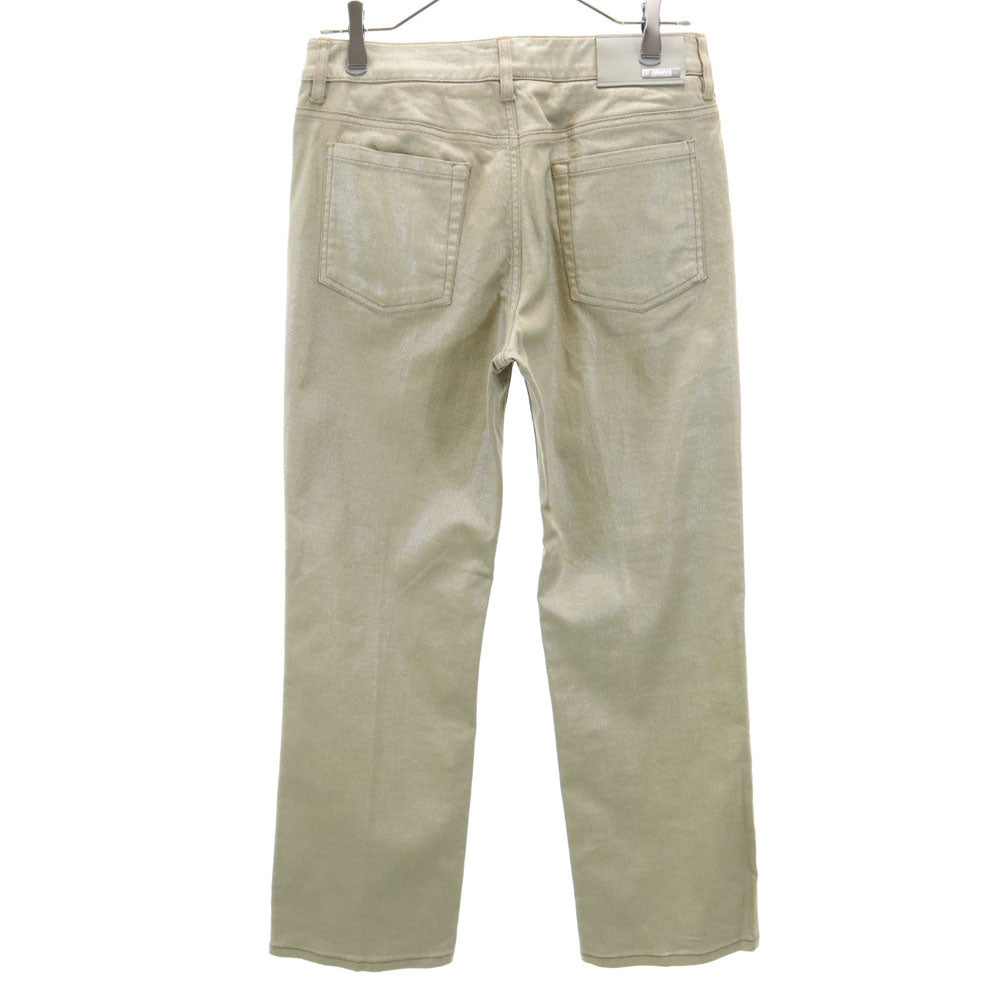 ARMANI COLLEZIONI アルマーニコレッツォーニ イタリア製 ラメ ロングパンツ W27 ベージュ ストレッチ レディース