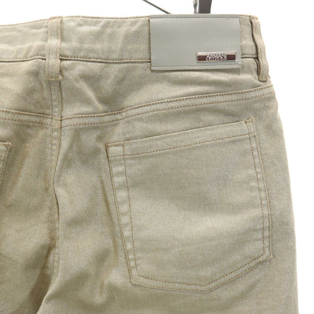 ARMANI COLLEZIONI アルマーニコレッツォーニ イタリア製 ラメ ロングパンツ W27 ベージュ ストレッチ レディース