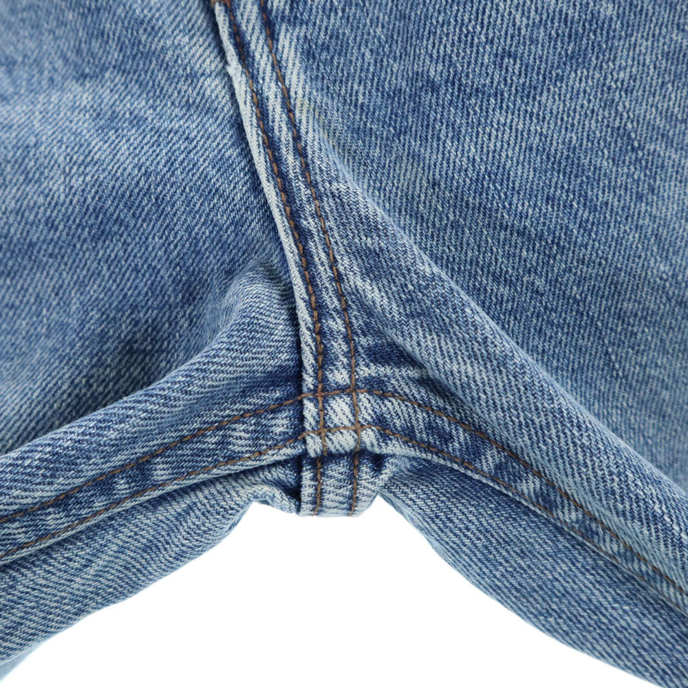 未使用 HELMUT LANG ヘルムートラング USA製 ボーイフレンド デニムパンツ W26 ライトブルー ジーンズ クラッシュ ヴィンテージ加工 レディース