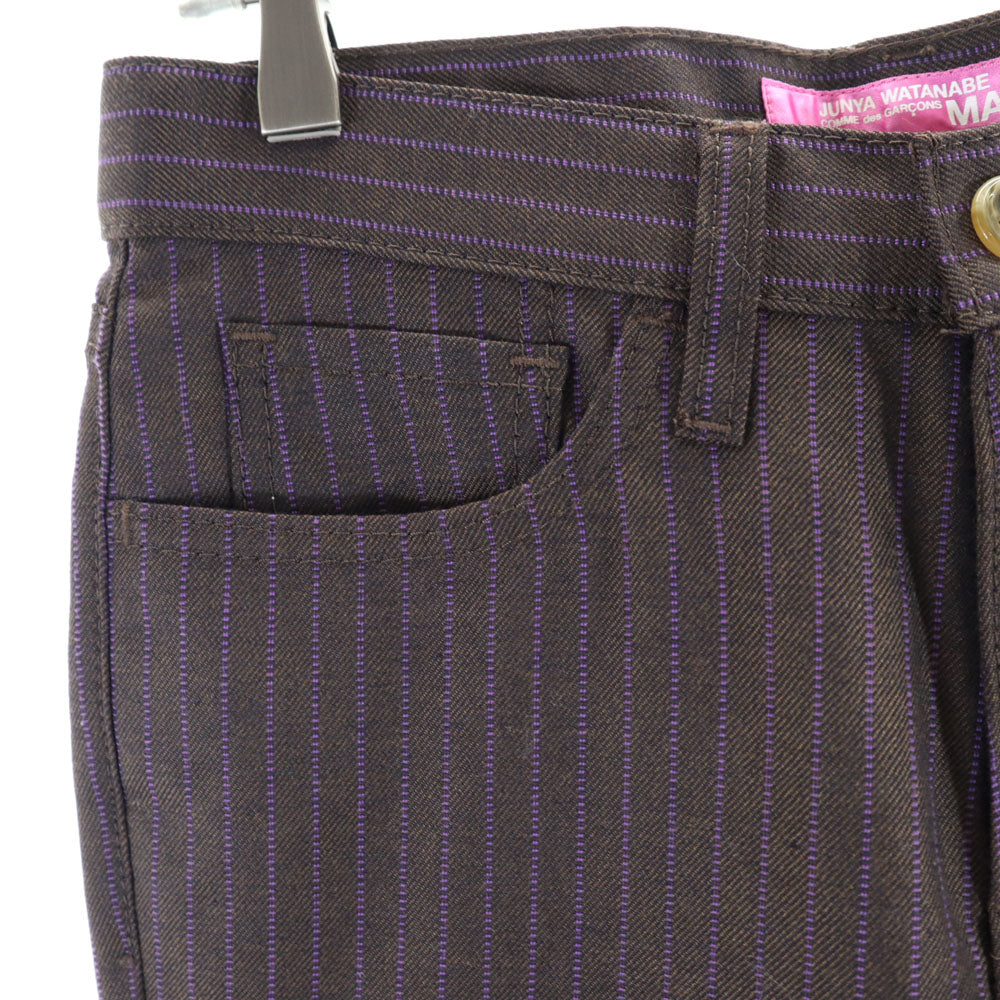 COMME des GARCONS コムデギャルソン 00s 2004年 日本製 ストライプ柄 ロングパンツ S ブラウン メンズ
