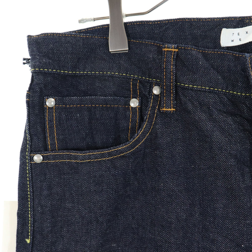 未使用 テクスチャーウィーメイド 日本製 タイトストレート デニムパンツ W30 インディゴ TEXTURE WE MADE フラッシャー付き メンズ