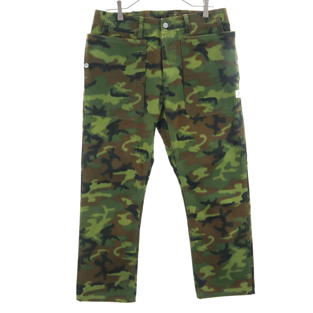 SASAFRAS ササフラス 日本製 カモフラ柄 ミリタリーパンツ M グリーン系 迷彩 メンズ