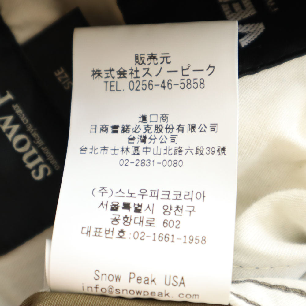 snowpeak スノーピーク 日本製 ロングパンツ 2 カーキ VENTILE レディース