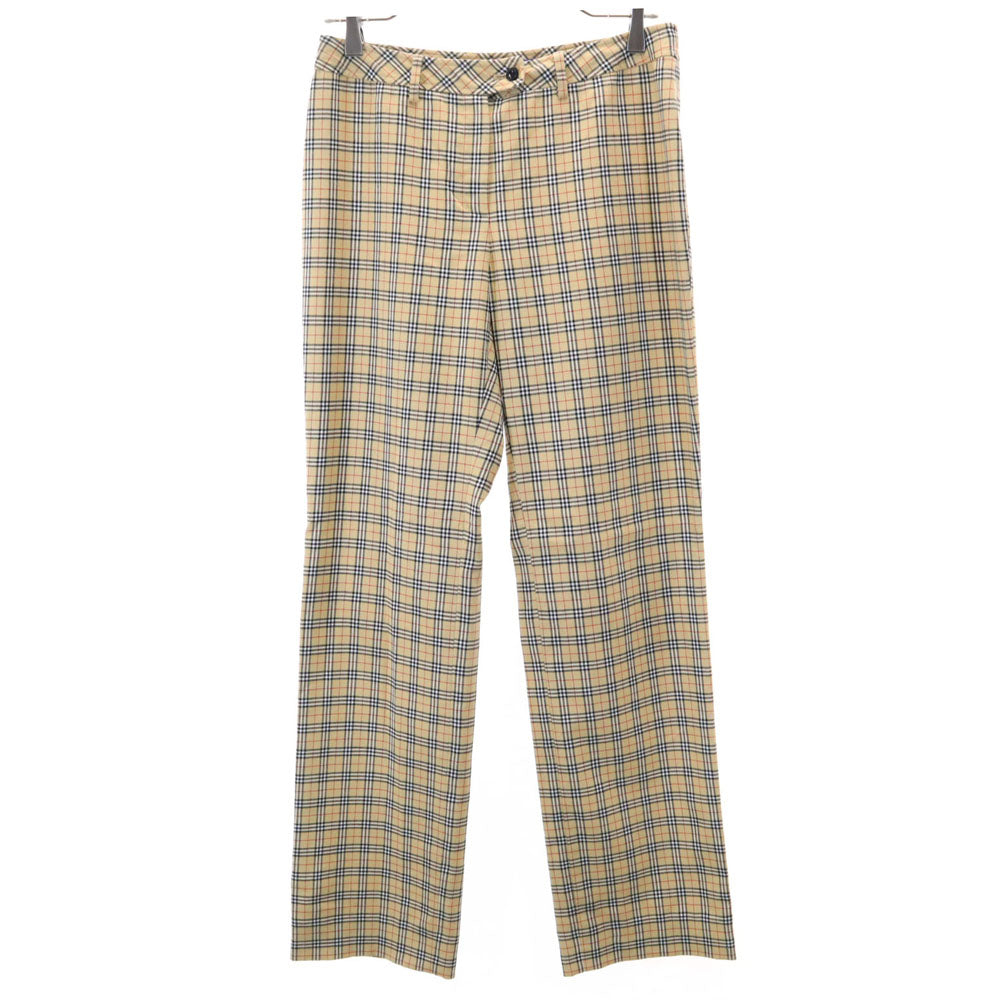 Burberrys Blue label バーバリーズブルーレーベル 90s 三陽商会 オールド チェック柄 スラックスパンツ 38 ベージュ系 レディース